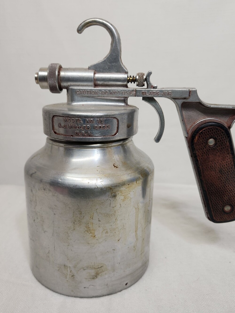 Vintage K.J. Miller Handheld Paint Sprayer Gun & Can Model No. 18